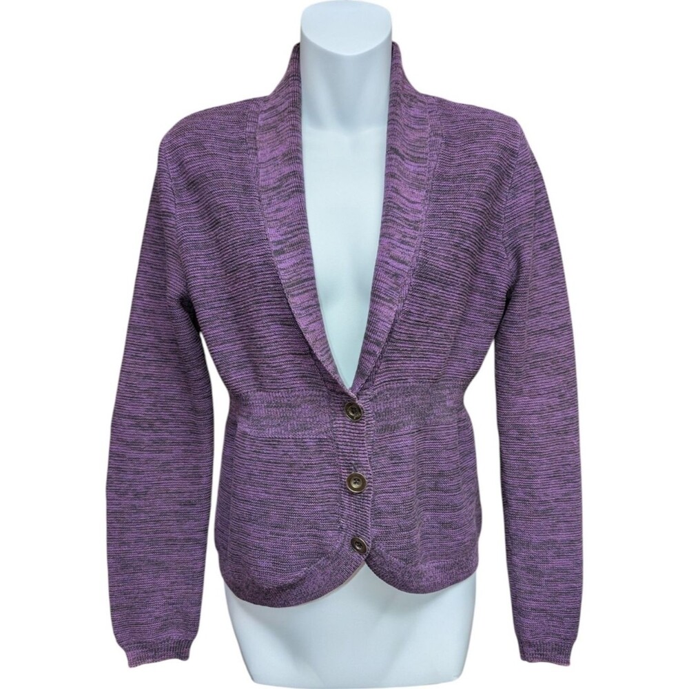 Croft & Barrow Purple Shawl Collar Button Front Knit Cardigan Sweater Size S